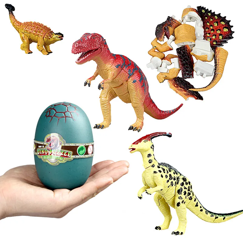 Rompecabezas estereoscópico 4D para niños, huevos de dinosaurio ensamblados, modelo de inteligencia para niños, huevo para incubar, juguetes de dinosaurios, rompecabezas de animales