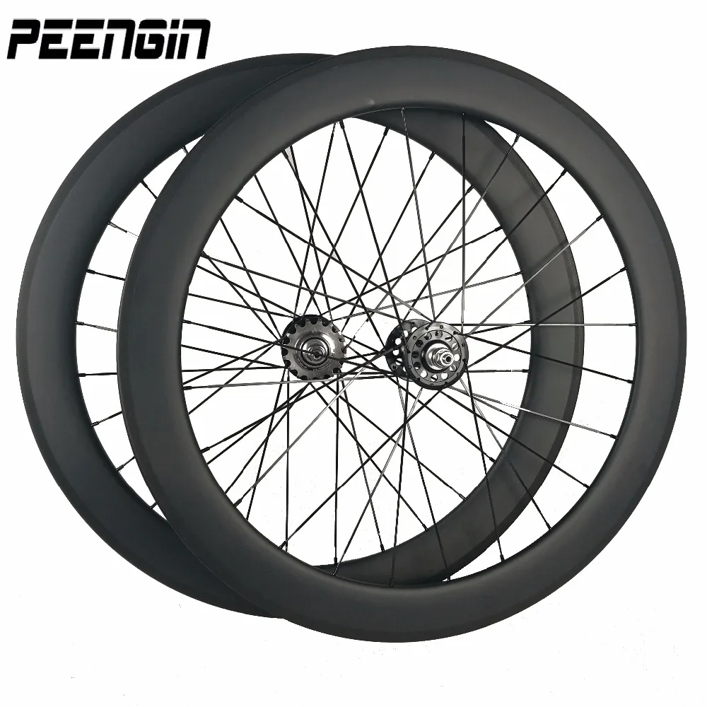 

Peengin Decals Carbon Wheels Light China Bike Wheelset 23Mm U Shape 60Mm Deep Tubular Track Rim Fixie Bicycle Part Single Speed