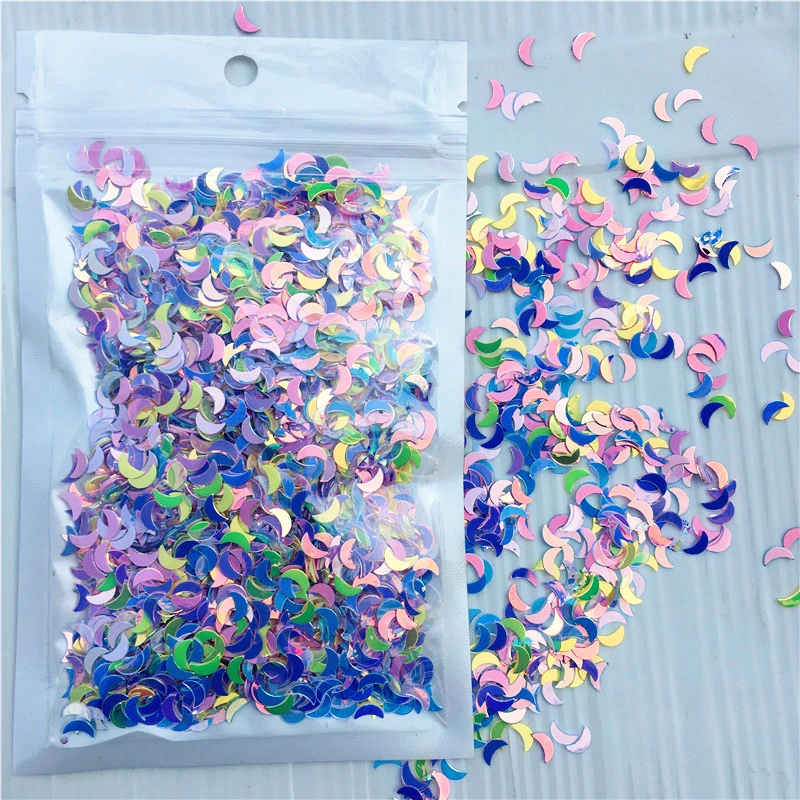 2000Pcs/lot 2*6mm Curved Moon Sequins Paillettes for Nails Art manicure,Wedding Decoration Confetti,Slime Diy Accessories