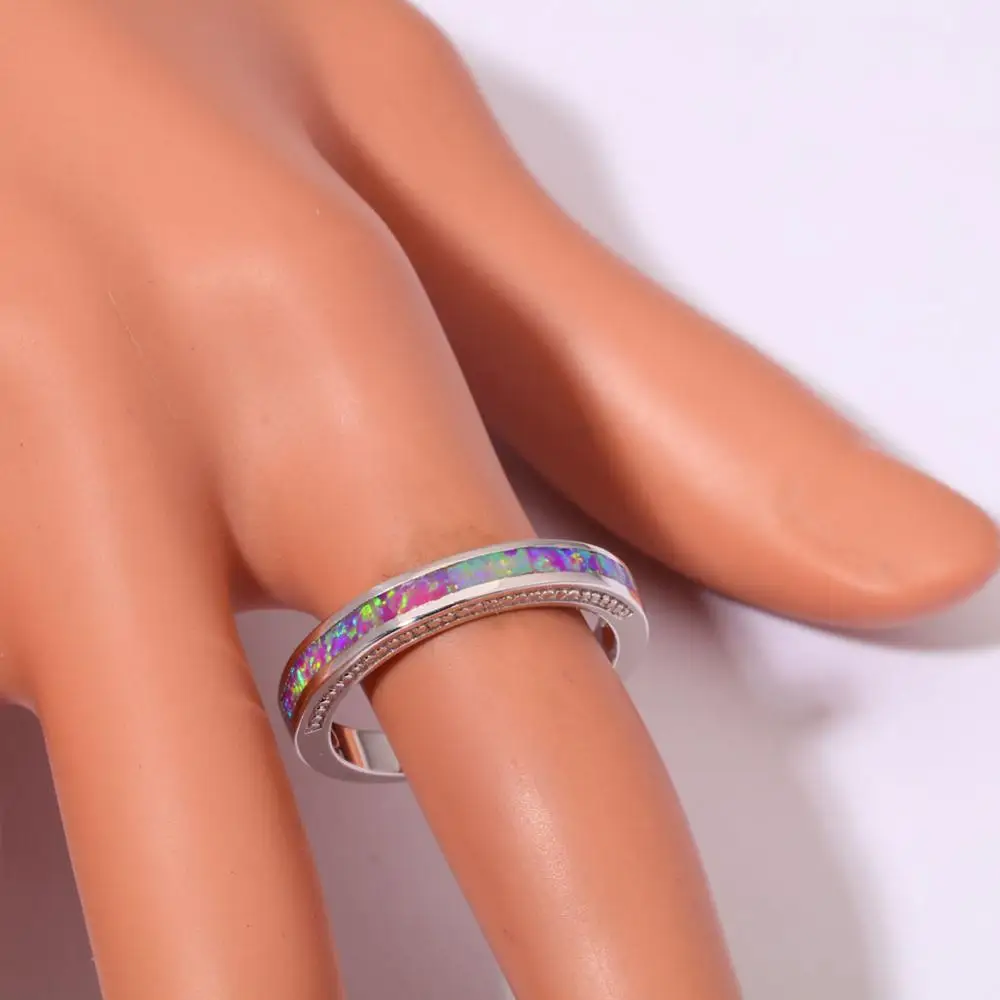 CiNily Created Pink Fire Opal Silver Plated Ring Wholesale Retail Fashion for Women Jewelry Ring Size 6 7 8 9 10 OJ9000