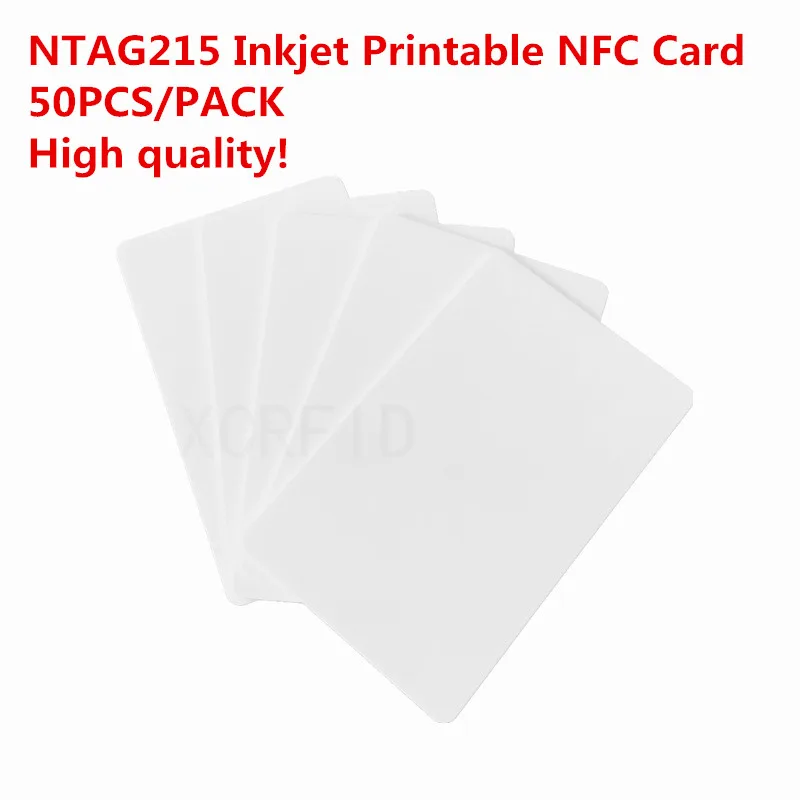 Ntag215 nfc fórum tipo 2 inkjet impressão nfc cartão 540 byte para amiibo tagmo & nfc telefones celulares 50 peças