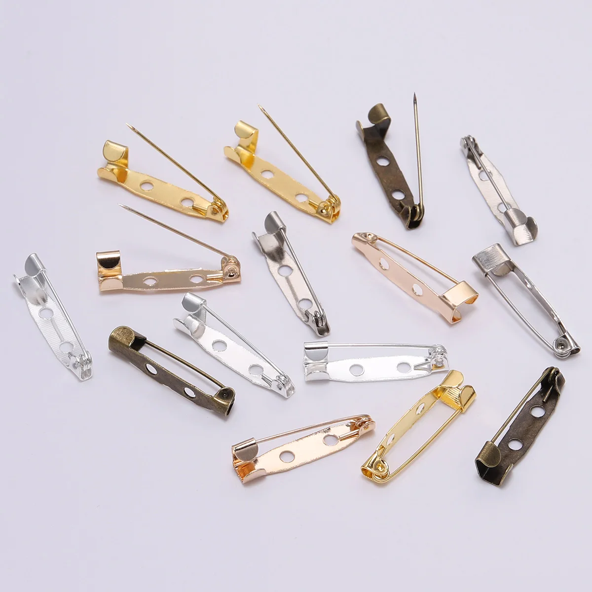 50 stücke 15/20/25/30/35/40mm Brosche Clip Basis Pins Brosche Pin Basis Brosche Einstellungen Blank Basis Für DIY Schmuck Machen Liefert