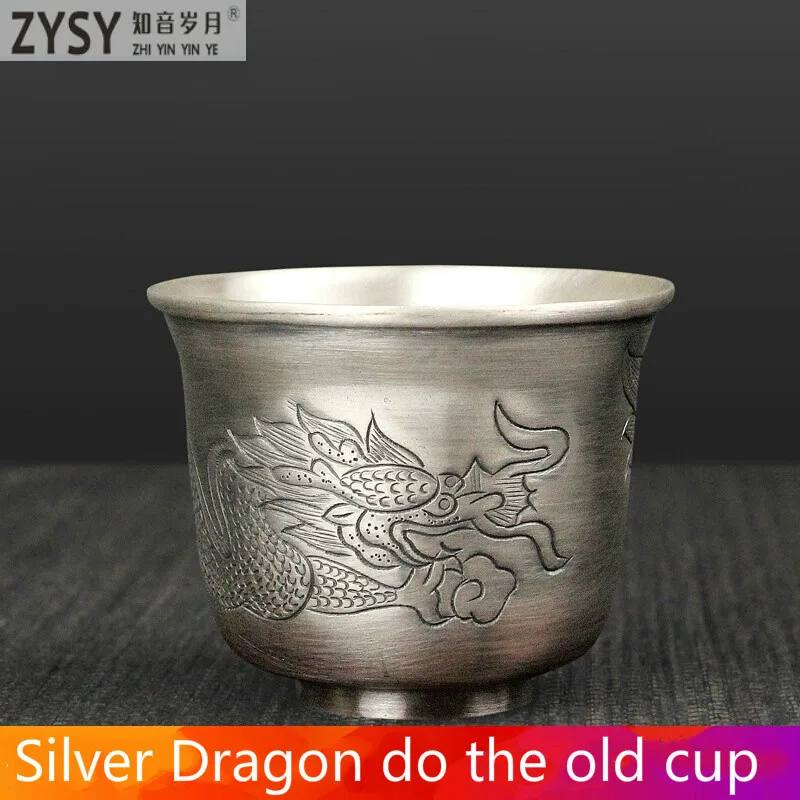 High grade 999 Silver Products Hand made Tasting cup Kung Fu Teacup gift for family and friends kitchen office tea set