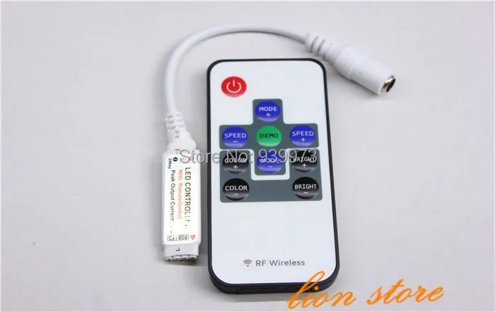 UN2F Mini RF Wireless LED Remote Controller for RGB 5050/3528 LED Lights Strips 12v 3*4A