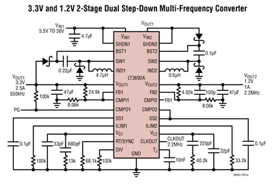 LT3692 LT3692AEFE LT3692AIFE LT3692AHFE - Monolithic Dual Tracking 3.5A Step-Down Switching Regulator