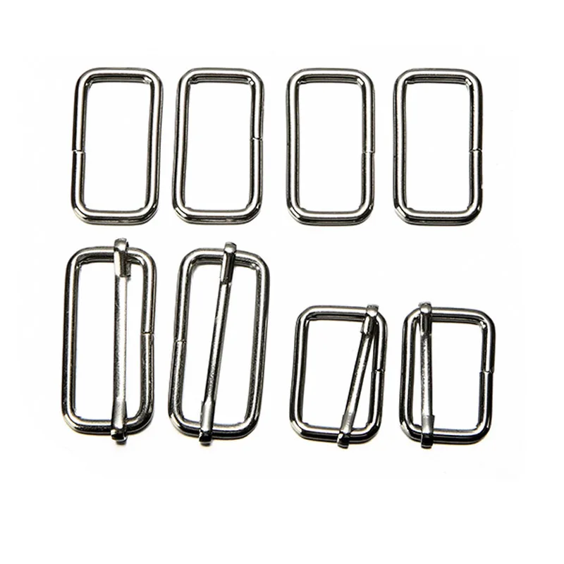 10pc Metal Heavy Duty Strong Shoulder Bag Strap Belt Web Rectangle Adjust Tri-glide Buckle Slider Loop Ring Leather Craft Repair