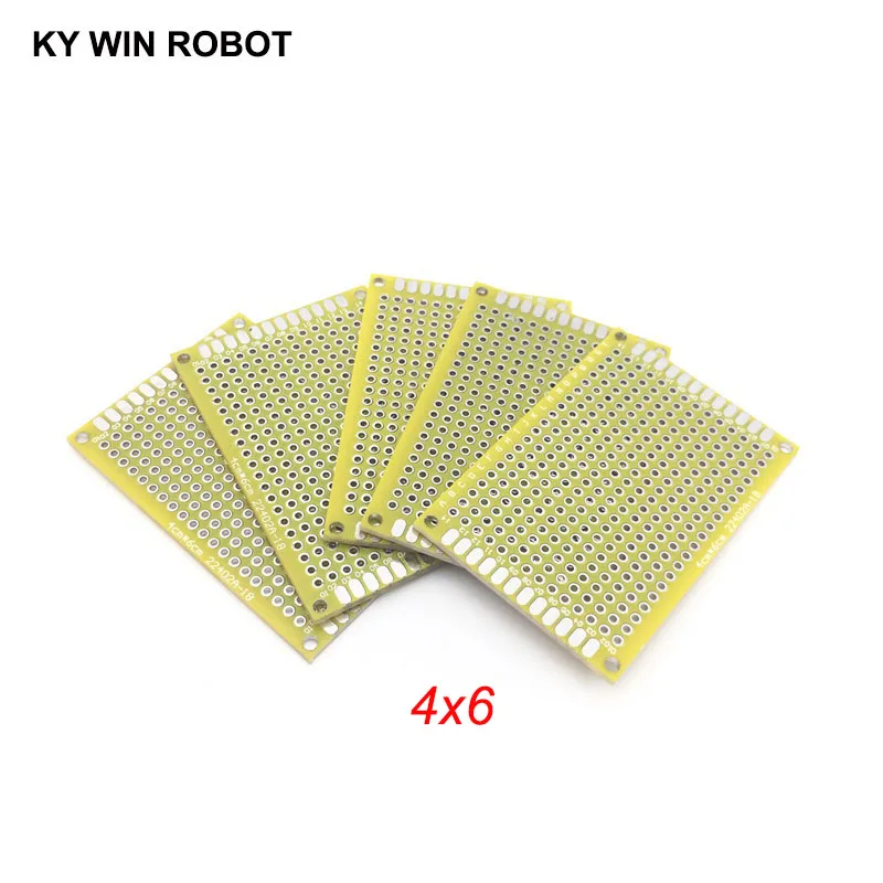 

5pcs 4x6cm 40x60 mm Yellow Double Side Prototype PCB Universal Printed Circuit Board Protoboard For Arduino