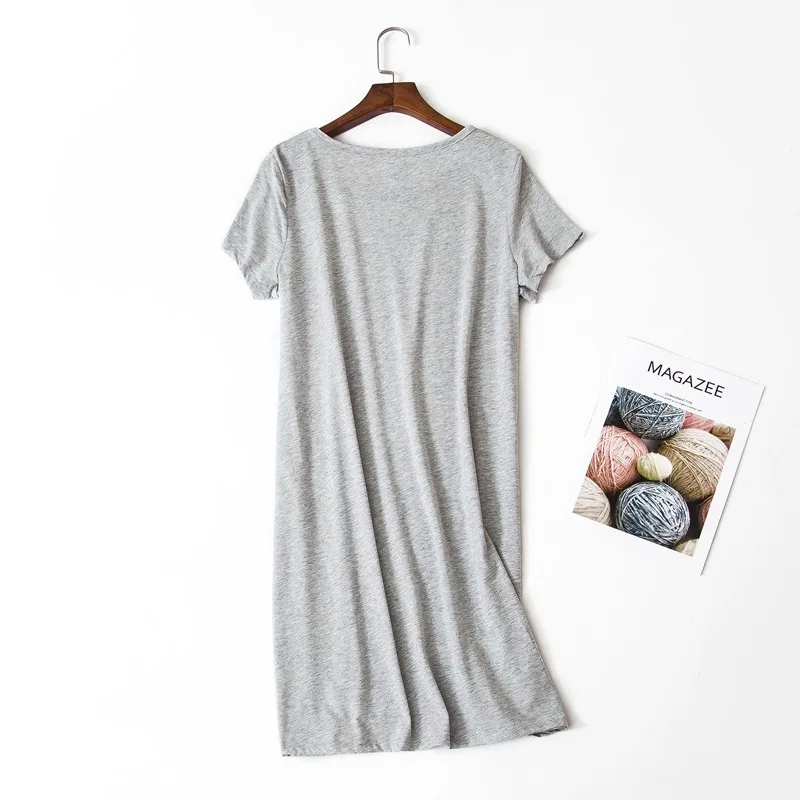 High Quality 3xl Summer Girls Casual Cartoon Nightgown Women Cotton Sleepshirts Female Short Sleeve O Collar Sleeping Dress