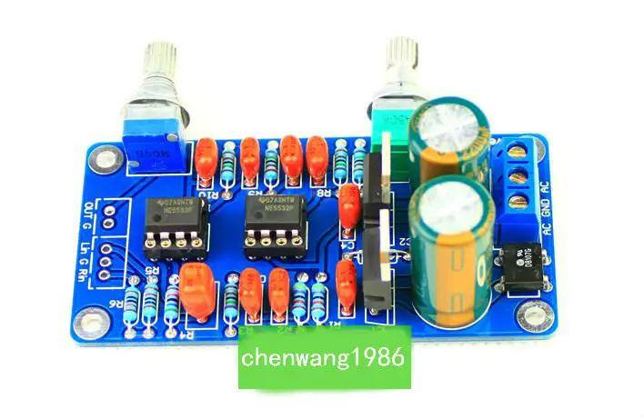 サブウーファープリアンプアンプボード、デュアルパワー、ローパスフィルター、ベースプリアンプ、ne5532
