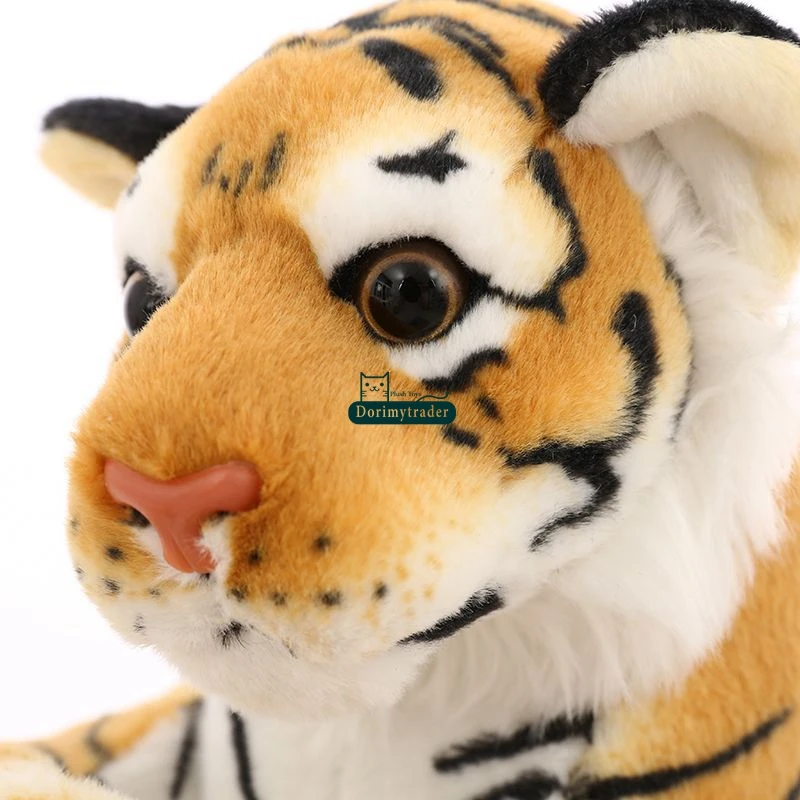 Dorimytrader pop macio animal tigre brinquedo de pelúcia recheado realista mãe e criança tigres boneca bebê dormir travesseiro presente 48cm dy61888