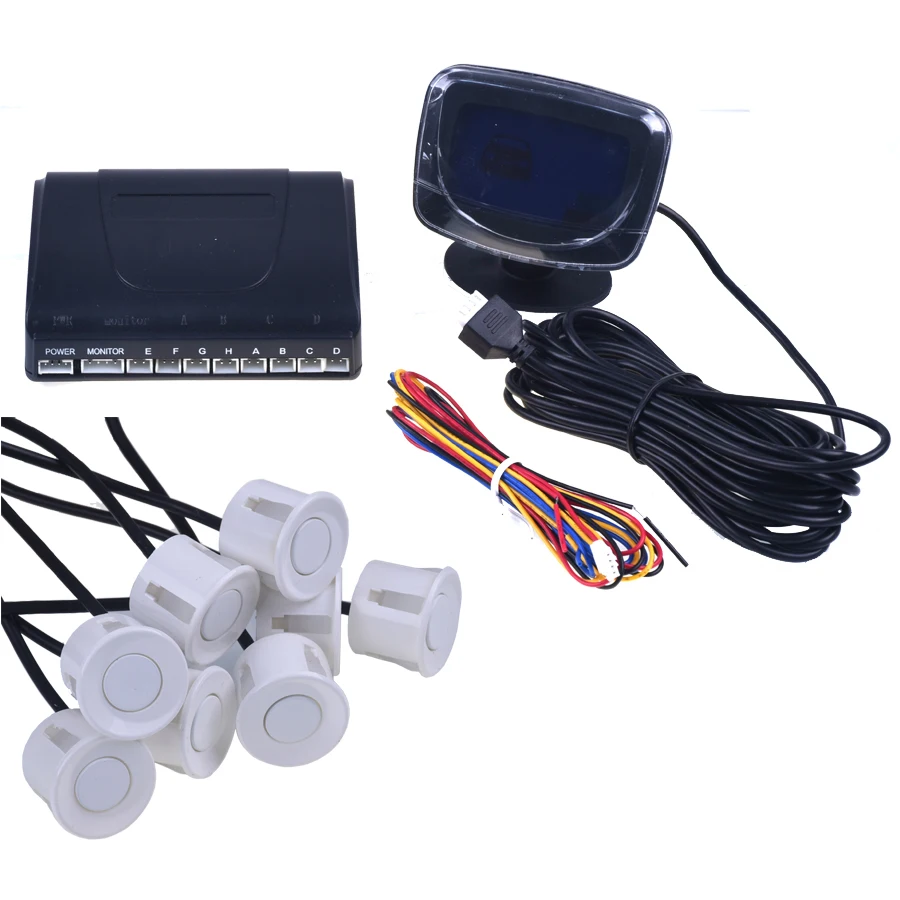 Car Parking Sensor Reverse Backup Radar LCD Display 12V 8 Sensors 22mm voice Auto Detector System Kit for All Cars