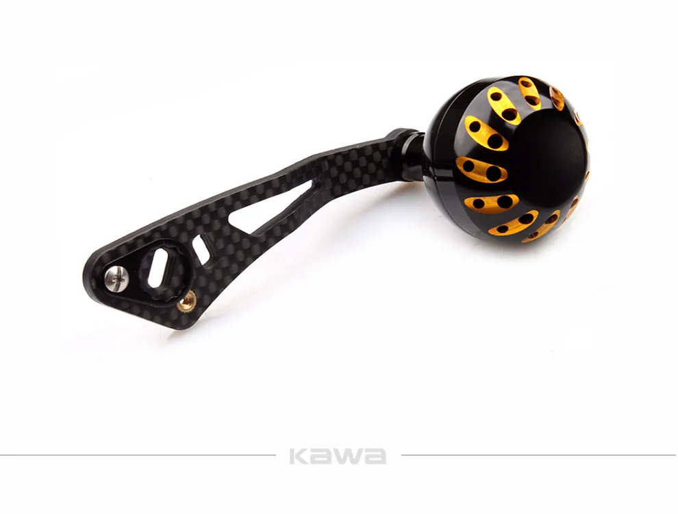 KAWA Neuer Angelrollen-Griff aus Kohlefaser, geeignet für S-, D- und A-Baitcasting-Rollen, Lochgrößen 8x5mm und 7*4mm zusammen. – Detail 5