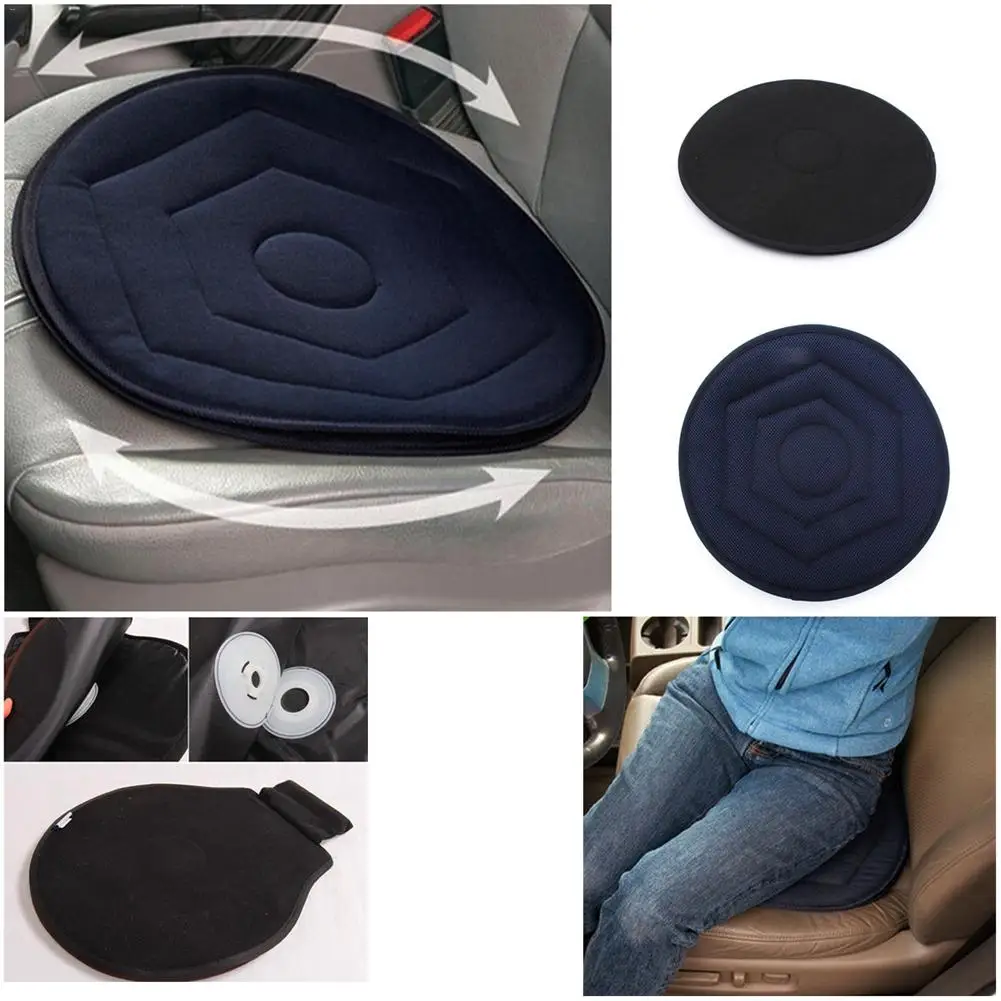 1pcs Non-slip Seat Revolving Rotating Cushion Memory Swivel Foam Mobility Aid Seat Cushion in Chair Tie On Pad Dark Blue