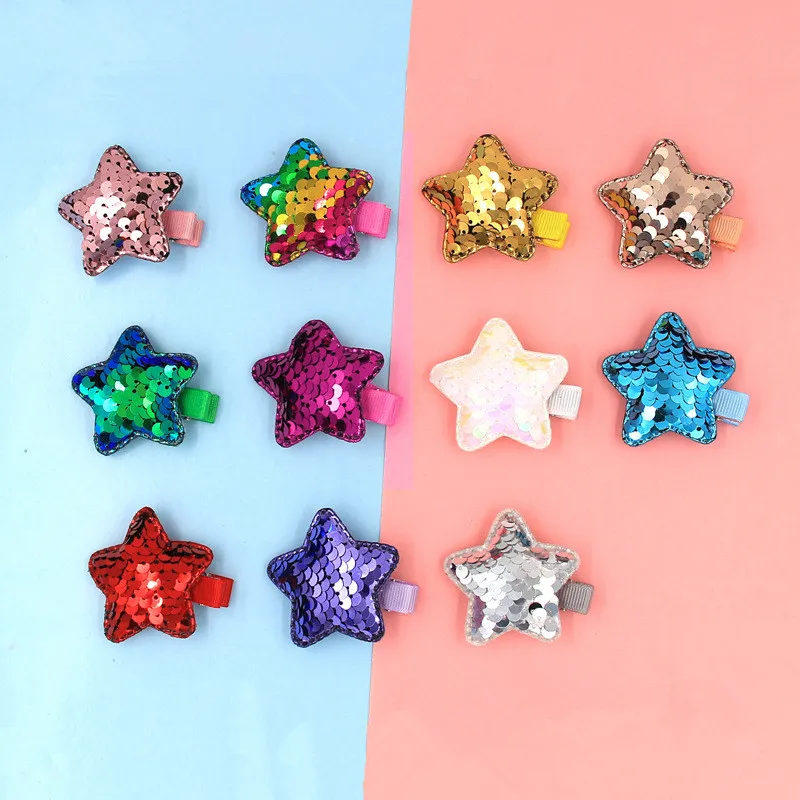 New Children Colorful Shiny Star Hairgrips Baby Hairpins Girls Hair Accessories Star Hair Clip For Girls Barrette Hairclip