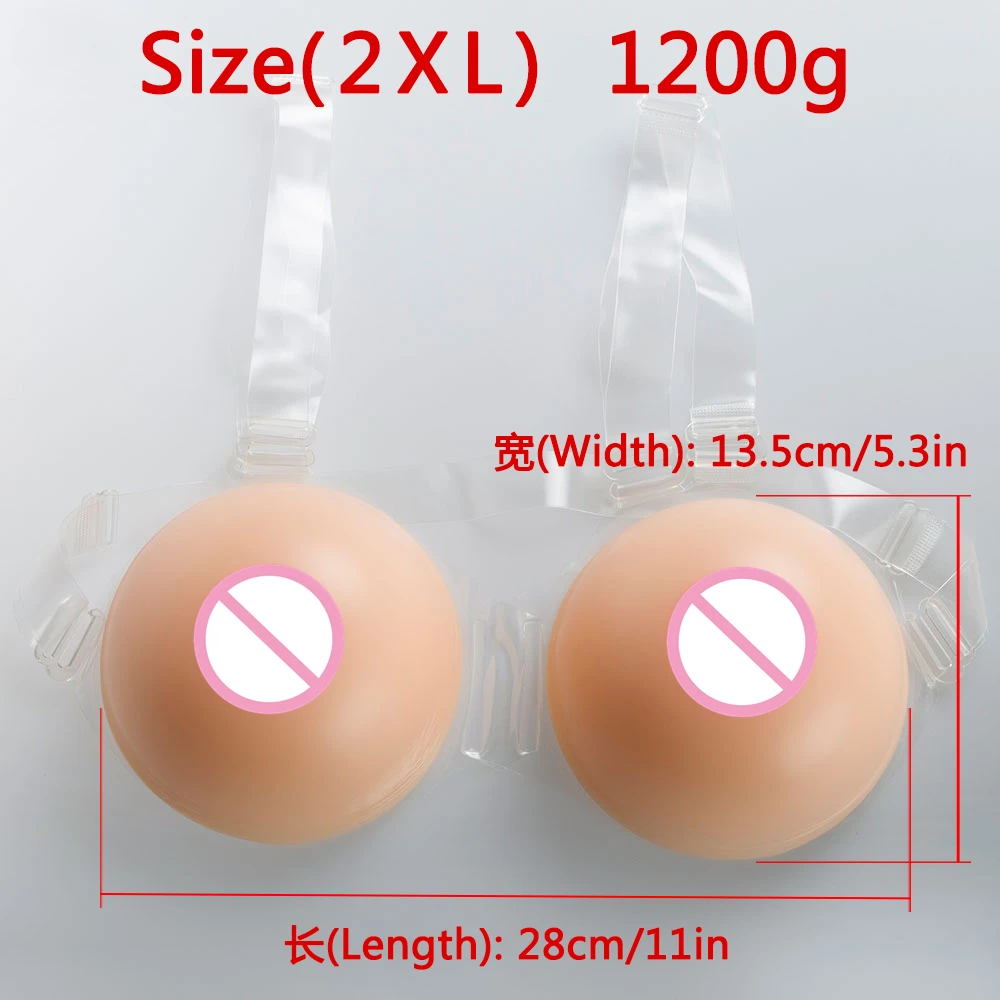 

D CUP 1200g Silicone Breast With Straps Enhancer Form Cross Dresser TV circular CD transvestites transsexuals Silicone Breast