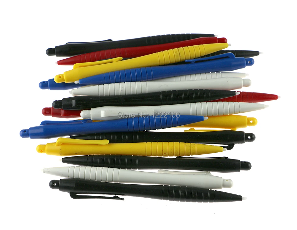 Caneta stylus de plástico multicolorida para wii, 2 peças, caneta pincel de toque grande para wii u 3ds 3dsxl ll nds ndsl
