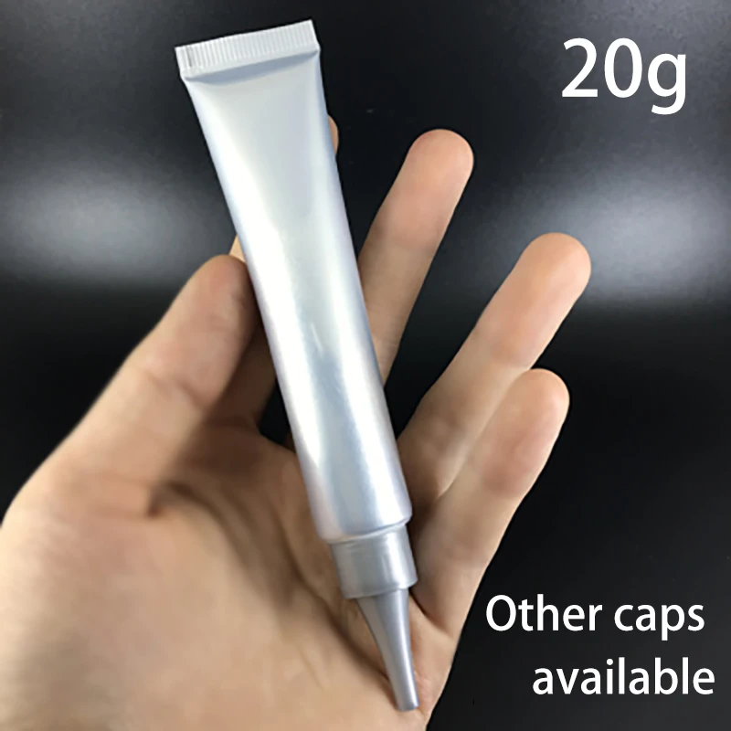 

20ml Aluminum Plastic Eye Cream Squeeze Bottle Silver 20g Cosmetics Make up Lip Balm Soft Tube 100pcs/lot