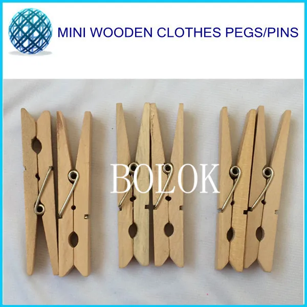 300 High Quality Wood Craft Clip Pins Mini Wooden Pegs 35mm For DIY Craft Wedding Gift Photo Wall