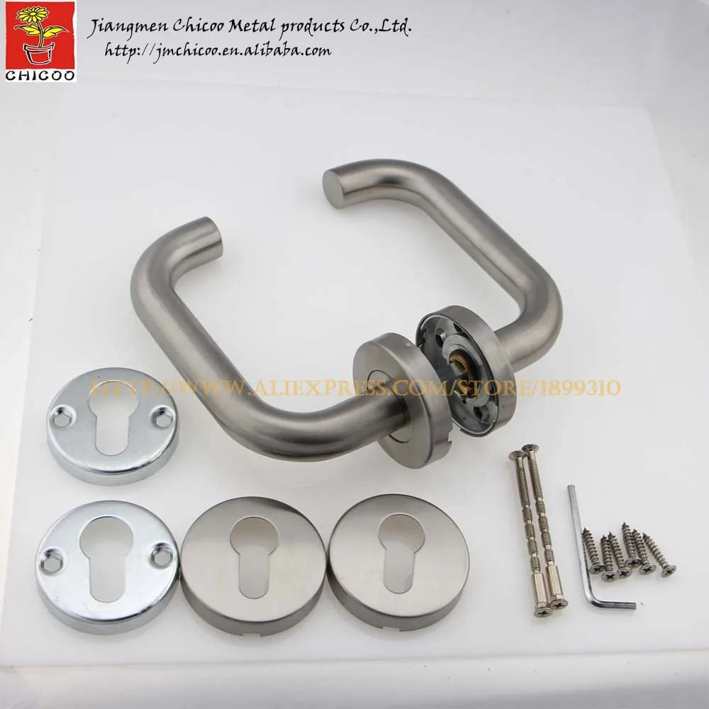 2sets stainless steel tube entry lever handles door lever  handle interior door handle