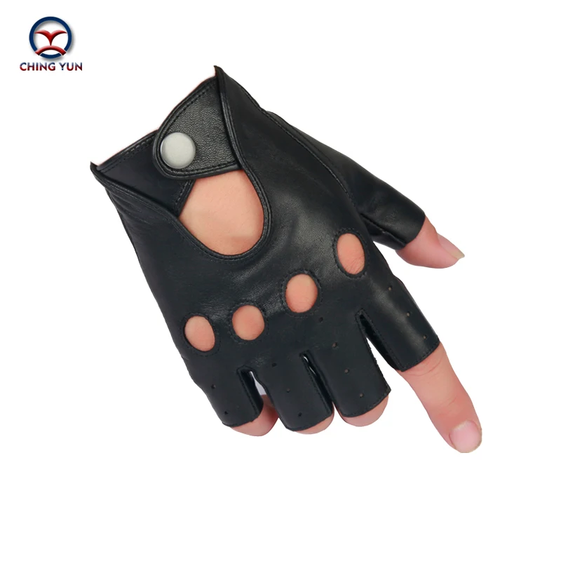 

CHING YUN 2019 Man Gloves Leather Fingerless Gloves Tactical Male Semi-finger Protective Ride Non-slip Mitts Wear-resisting10014