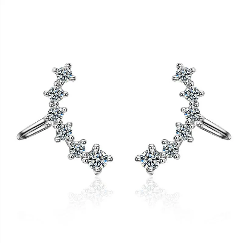 KOFSAC-Boucles d'Oreilles en Clip CZ et Argent 925, Manchette d'Oreille Non Perçante, Cartilage, réinitialisation d'Oreille de Luxe, Bijoux à la Mode, Cadeau pour Femme et Fille, Nouveau
