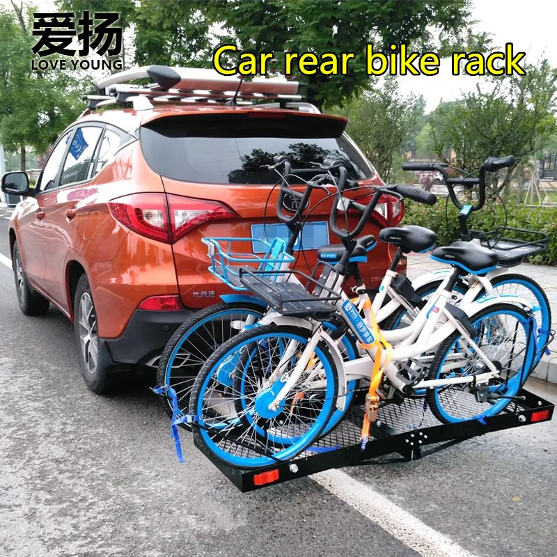 LoveYoung New design car rear bike carrier & basket/ Multi-function rear bicycle rack/hitch mount luggage cargo basket