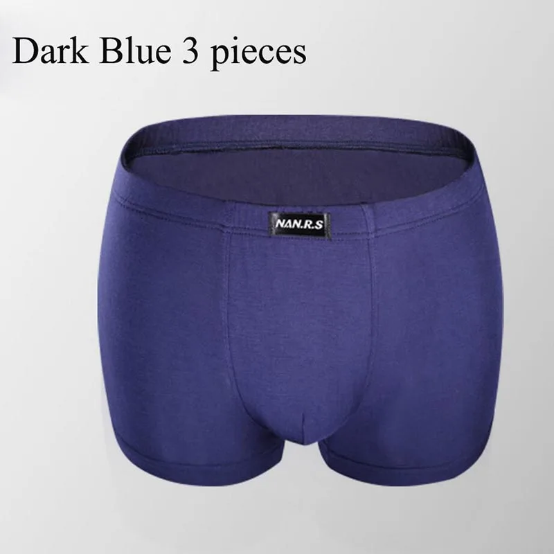 3pcs Soft Bamboo Fiber Men\'s Panties Shorts Sexy Male Underwear Boxers Modal Man Underpants Solid Colors XXXL