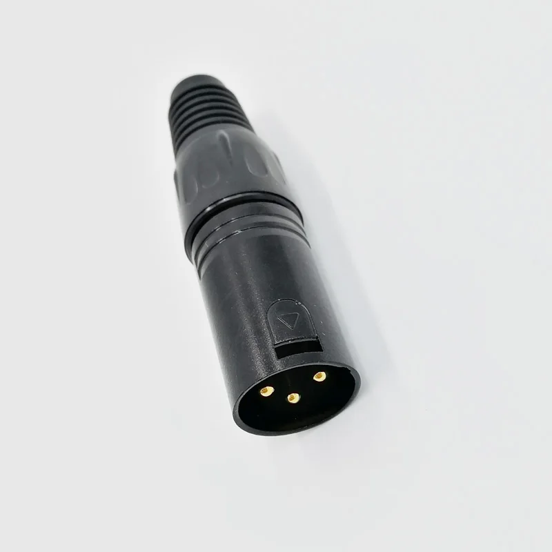 Gold plated XLR 3 pin male and female Black Microphone Plug Gold PIN Connector Audio Connector