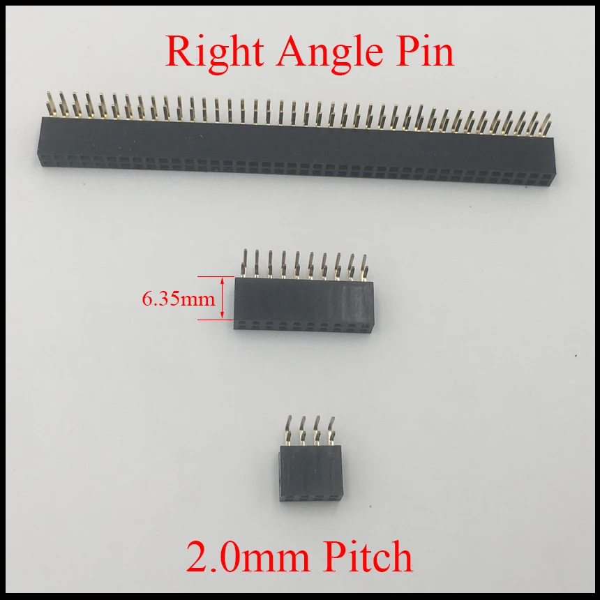 2*10 2x10 2*11 2x11 2*12 2x12 Pin 20P 22P 24P 2.0mm Pitch 6.35mm Height Female Connector Double Row Right Angle Pin Header Strip