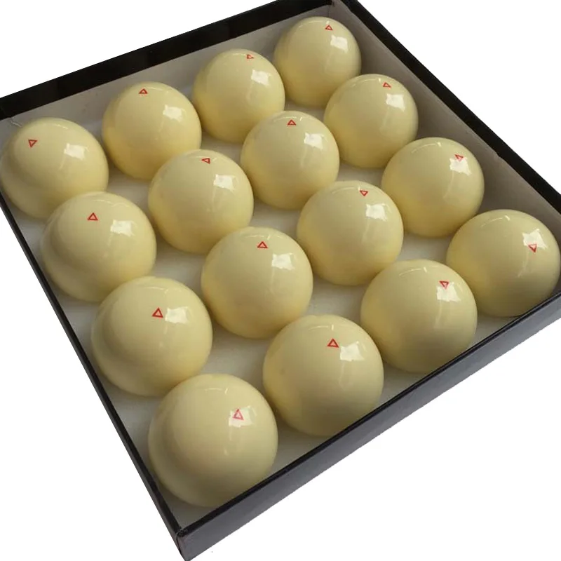 xmlivet Single 1pc Billiards Pool White Balls Yellow with red triangle Resin 52.5mm/57.25mm Nine-ball White balls