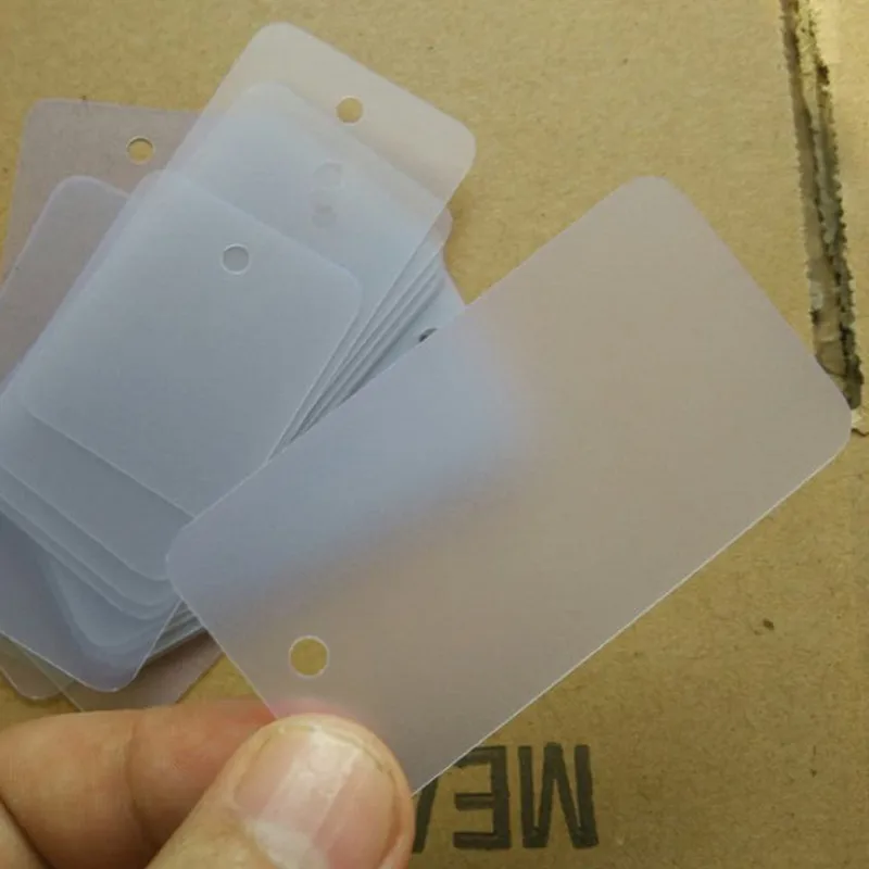 200pcs Wholesale Swing tag 4*6 cm Matte frosted blank jewelry PVC tags Plastic price hang tag