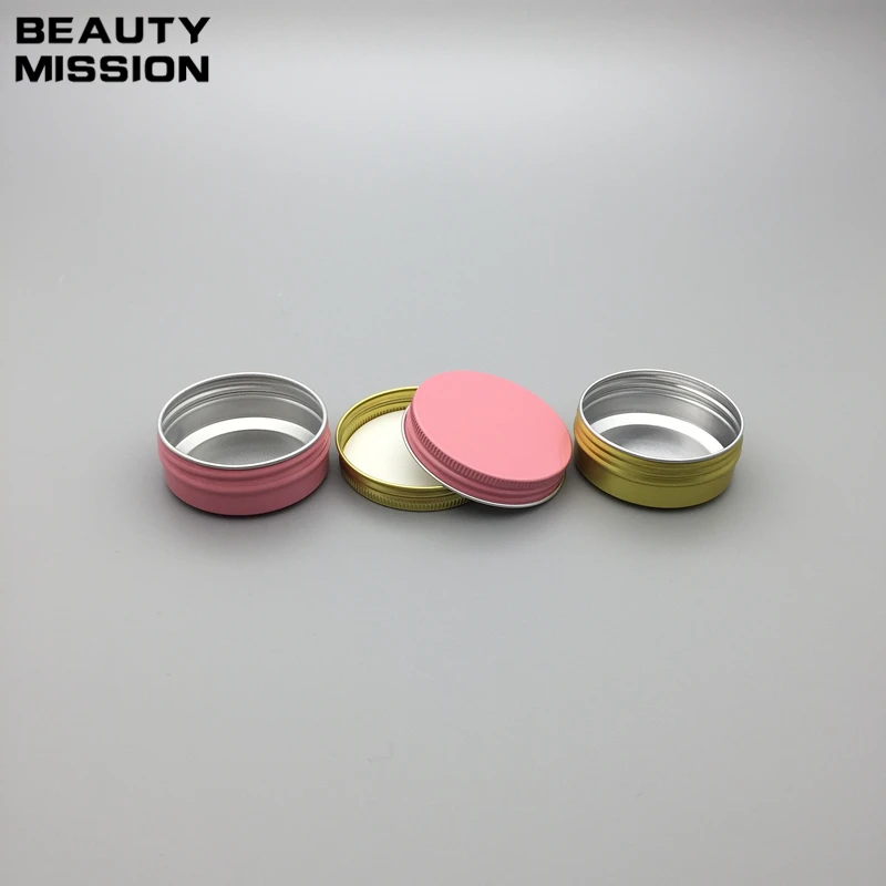 BEAUTY MISSION-Boîte de récipient cosmétique en métal, or et rose, figurines de crème en métal, étain en aluminium rouge, 30ml, 30g, 50 pièces