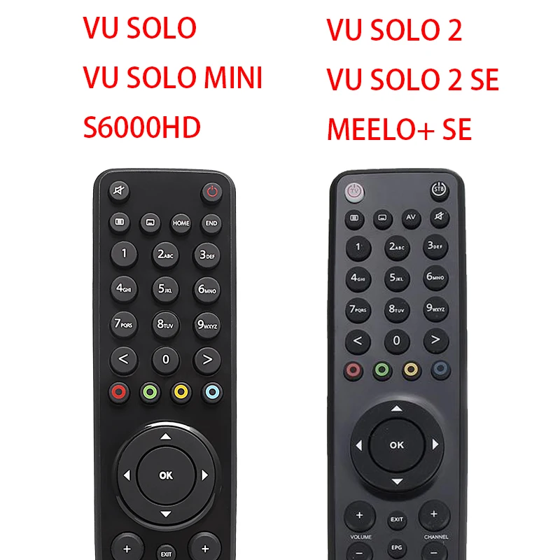 Mando a distancia para VU Solo /Solo Mini /Solo2 /Solo 2 SE / VU Duo X /VU + /MEELO + SE, Openbox S6000HD, SunrayBox.