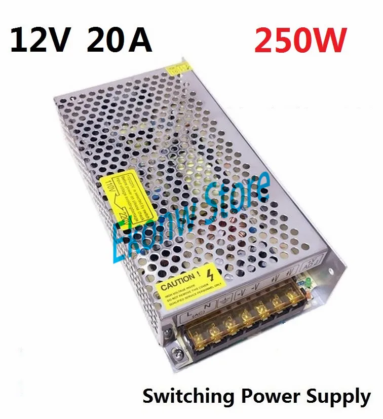 250W 12V 20A Switching Power Supply Factory Outlet SMPS Driver AC110-220V DC12V Transformer for LED Strip Light Module Display