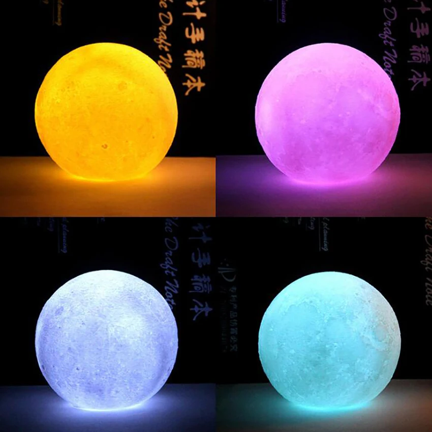 3d lua lâmpada luz da lua noite bateria carregada lâmpada de cabeceira decorativa atmosfera lâmpada para o bebê crianças festa aniversário natal