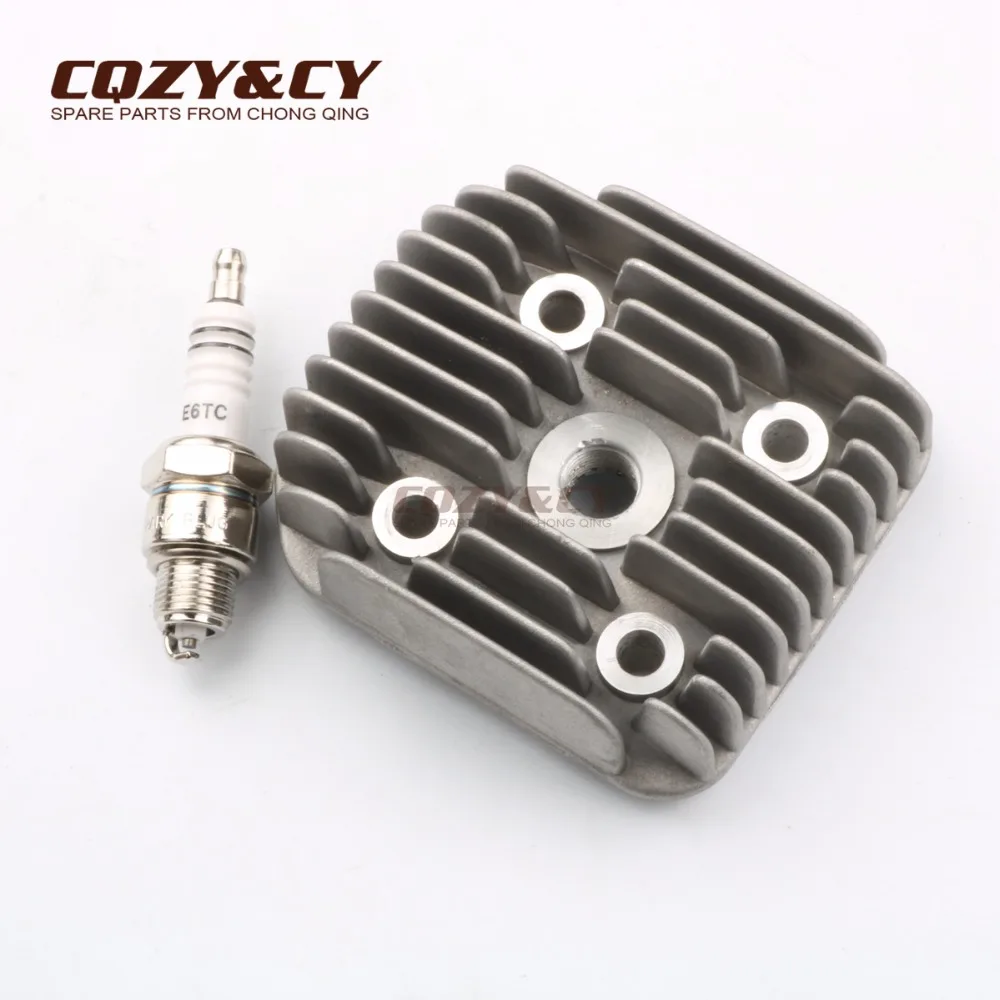 47mm 70cc Cylinder head cover & E6TC spark plug for YAMAHA BWS 50 ZUMA50 91-97 4BX 4VA Slider 50 2T Scooter