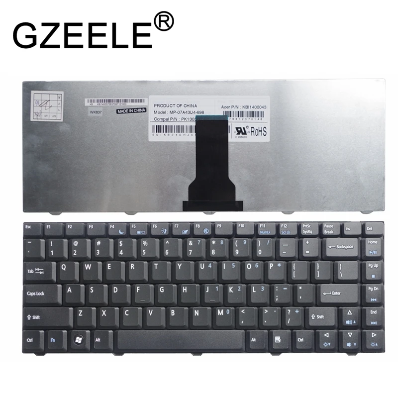 

GZEELE New for Acer emachines E520 E720 D520 D720 MP-07A43U4-698 PK130580100 KBI1400043 Keyboard US Black English laptop