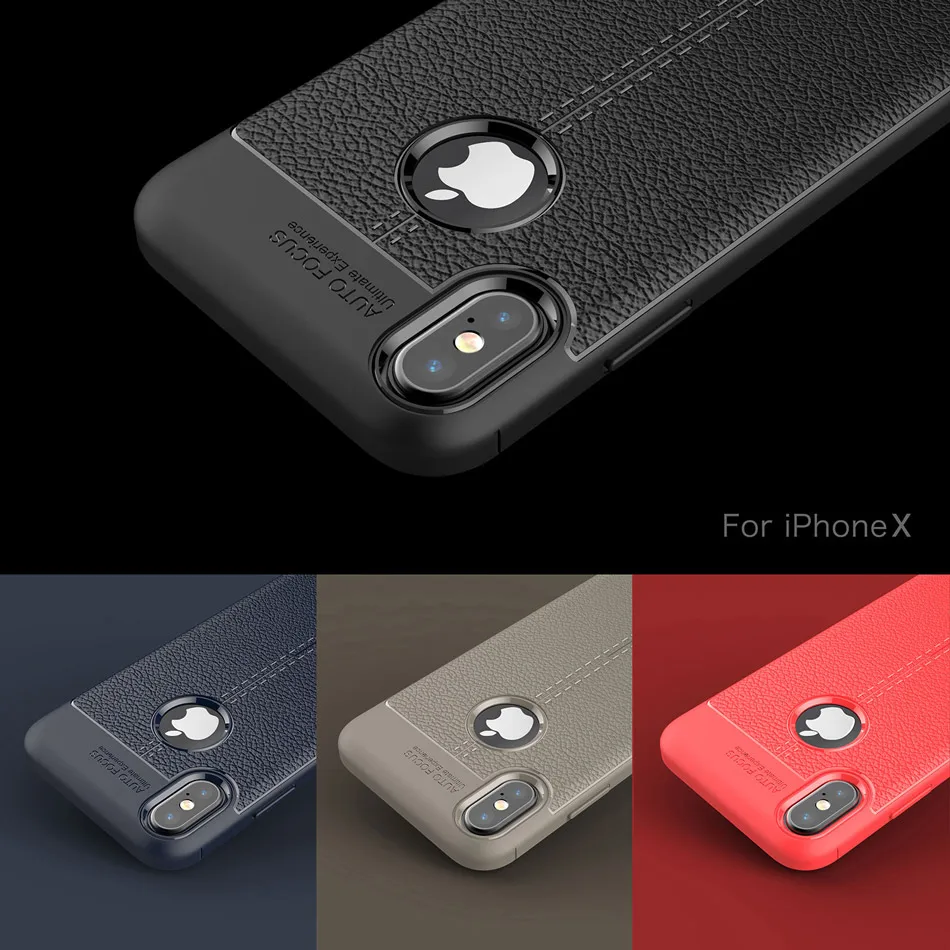 KOLPLER soft Cases for iphone X XS case cover TPU silicone back cover for iphone se X 10 case luxury Litchi Leather phone Bag