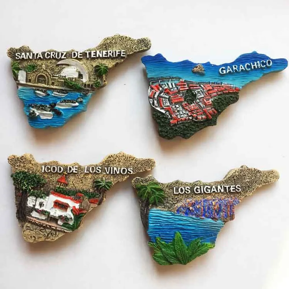 Nuovo fatto a mano palma, spagna resina 3D mappa resina magnete frigo souvenir turistici frigorifero adesivi magnetici decorazioni per la casa