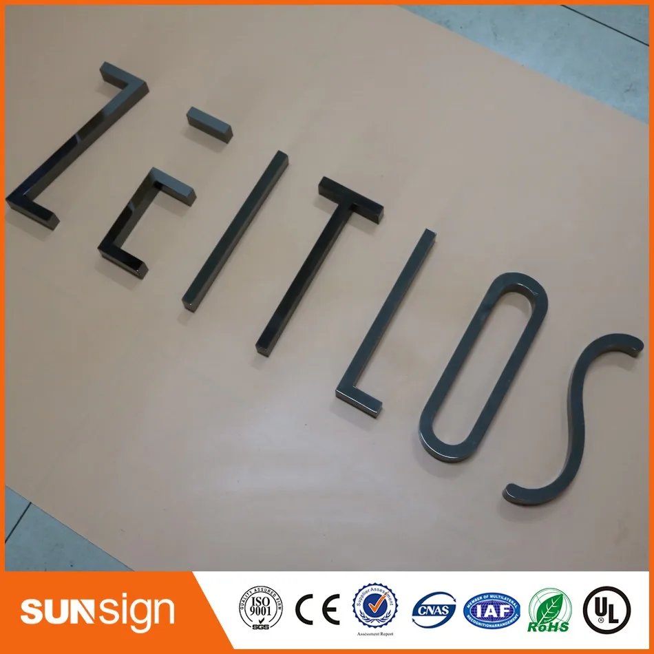 Custom Chrome Metalen Letters Teken Reclame Winkel Teken