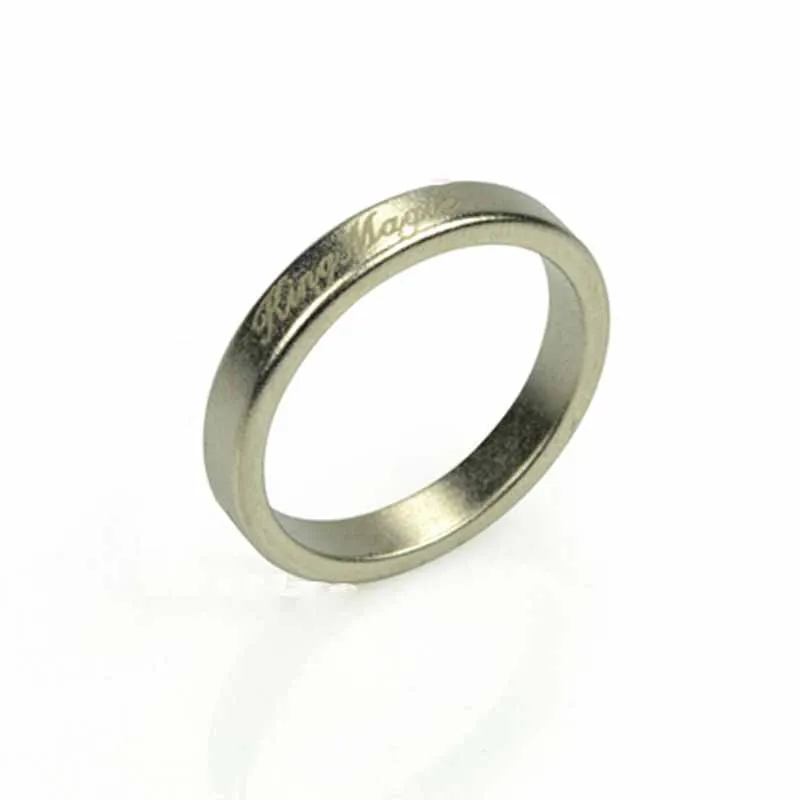 Mini Silver PK Ring Lettering Magnetic Ring Magic Tricks Close Up Stage Magia Mentalism Illusion Gimmick Prop Accessory Magician