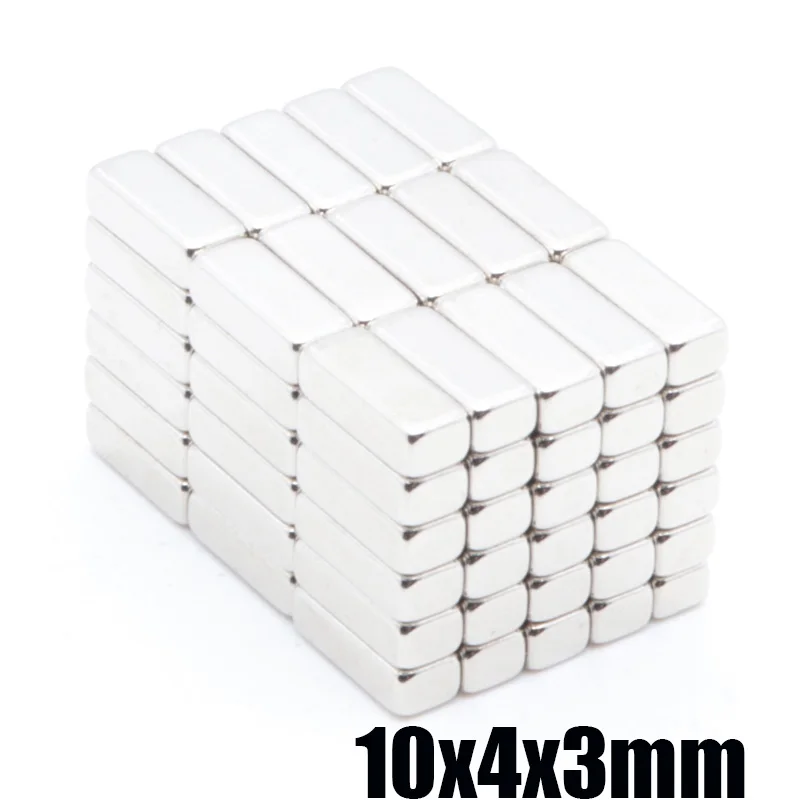 

500pcs 10x4x3 mm N35 Strong Square NdFeB Rare Earth Magnet 10*4*3 mm Neodymium Magnets 10mm x 4mm x 3mm