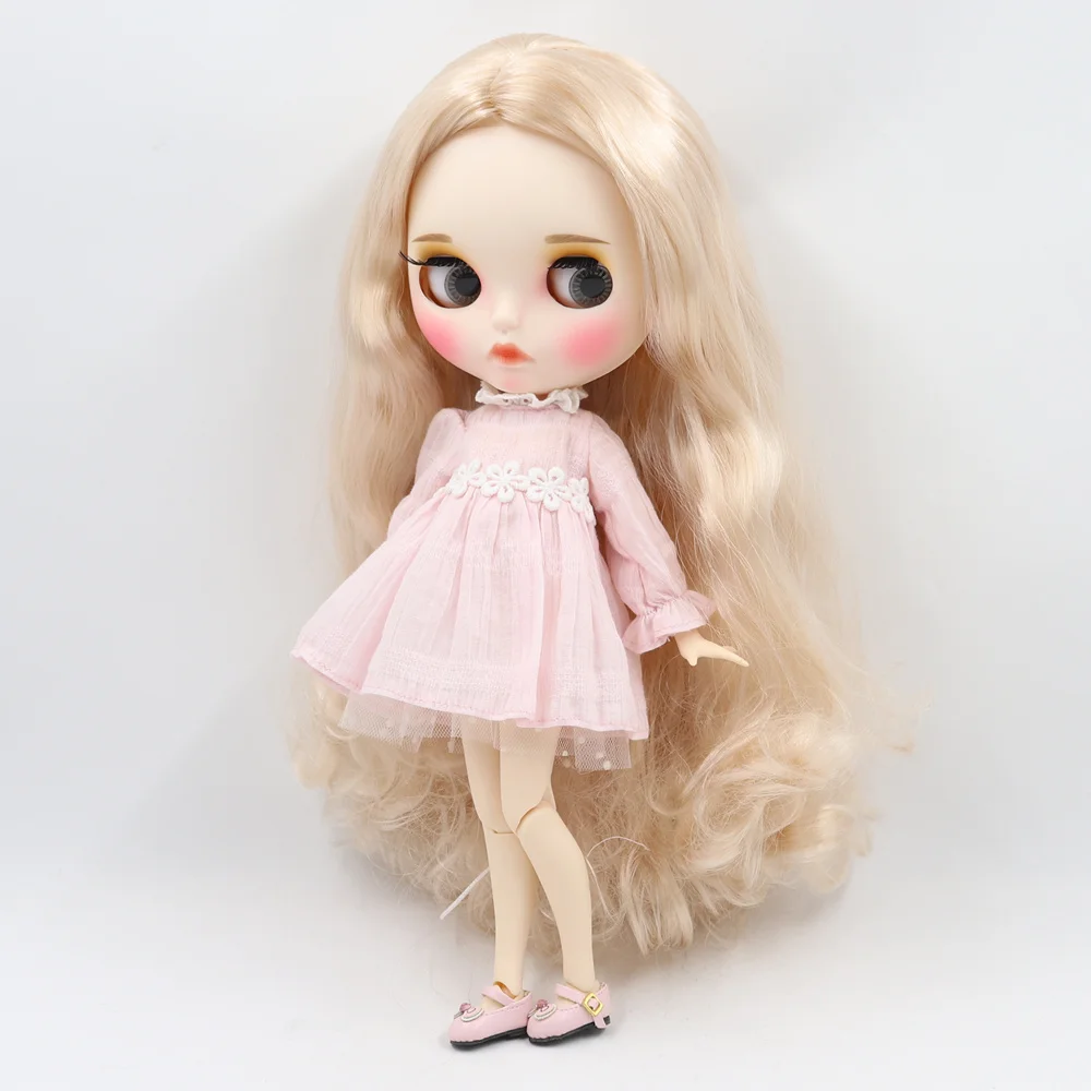 ICY DBS Blyth Doll 30cm pelle bianca luce selvaggia riccioli dorati capelli 1/6 corpo articolato nuovo viso opaco con sopracciglia lucidalabbra giocattolo fai da te