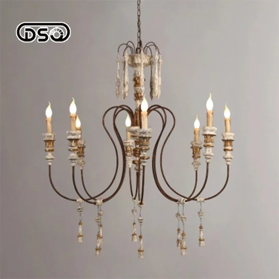 DSQ,American Antique Wood Chandeliers Villa Living Room Lights Wooden Bar Cafe Retro Decoration Chandeliers