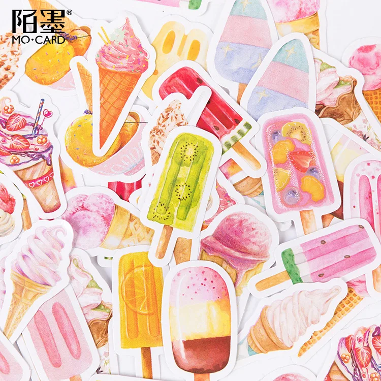 46pcs/lot Yummy Ice Cream Paper Sticker Decorative Sticker Diy Diary Scrapbooking Label Sticker