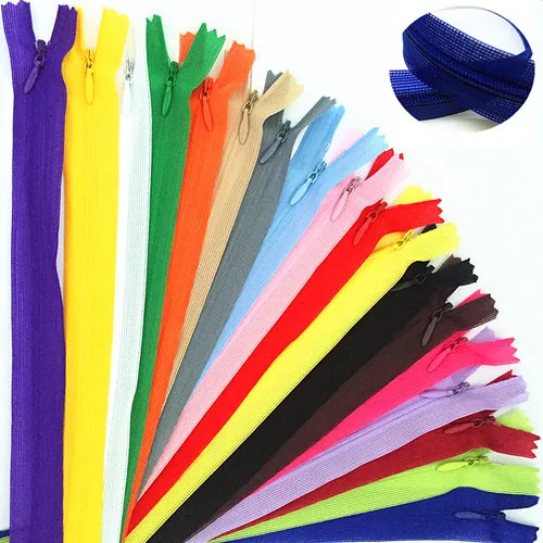 10 pieces #3 28-60 cm (11/12/14/16 / 18/20/24 inch) nylon invisible soft tulle coil zipper sewing (color please choose)