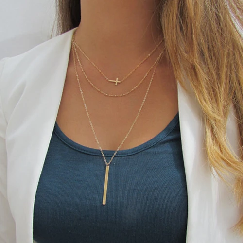 Tenande Vintage Mehrschichtige Party-Schmuckketten mit Blättern, Sternen, Hamsa-Hand und Mond für Damen - Trendige Bijouterie – Detail 37