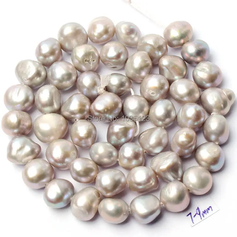 7-9mm 25 Color Natural Freshwater Pearl Irregular Shape DIY Loose Beads Strand 14\