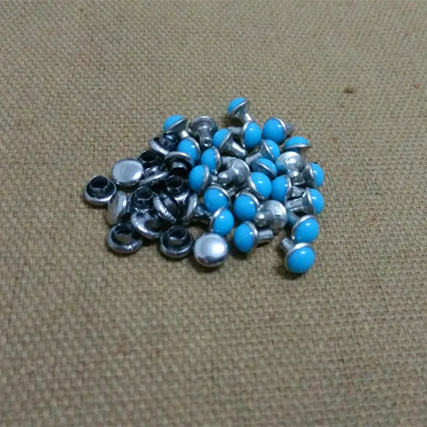 DIY100PCS 5.5mm Accessories Blue Turquoise Crack Rivets Leather Craft Punk Studs Shipping Free