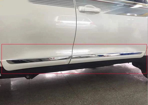 

4pcs Door Side Body Molding Trim Cover For toyota Land Cruiser LC200 FJ200 2008-2014